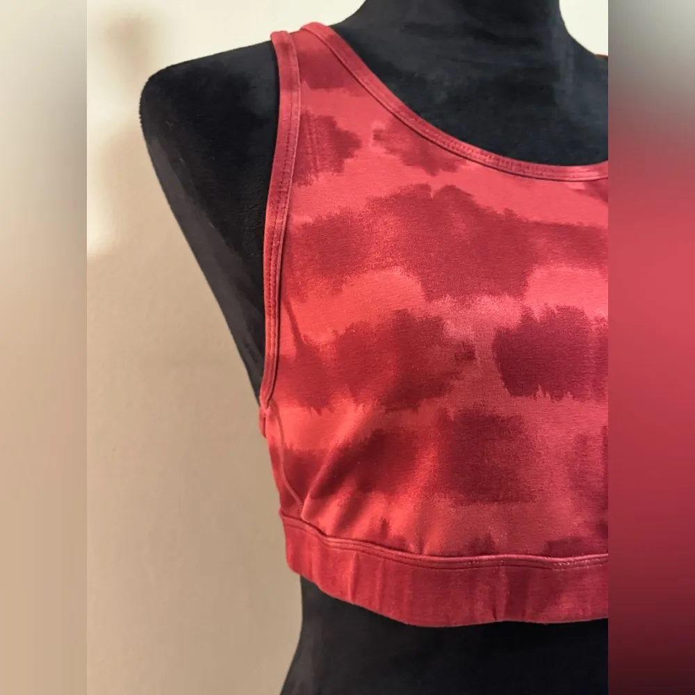 EUC Ideology Red Tie Dye Reversible Sports Bra size large - Image 2