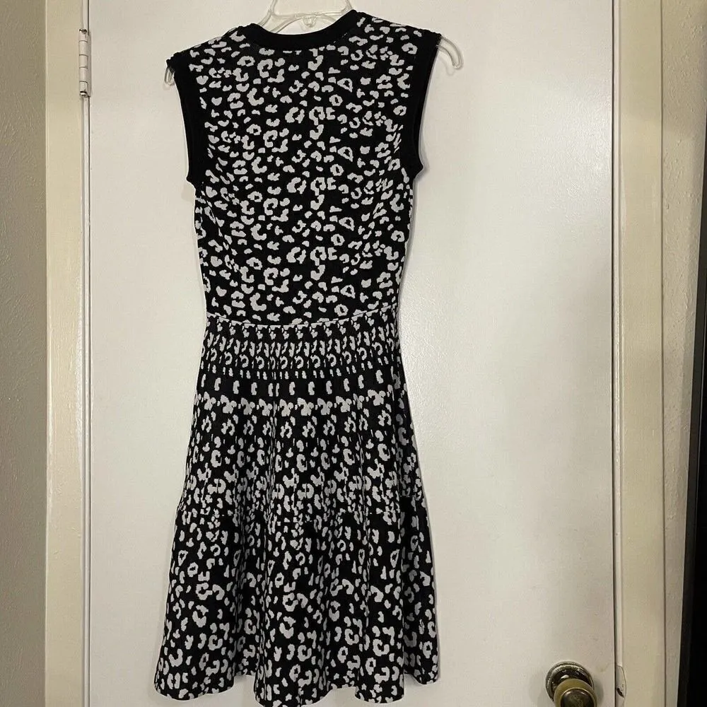 Rebecca Taylor Revolve Leopard Stretch Knit black white Sweater Dress size XS - Image 9