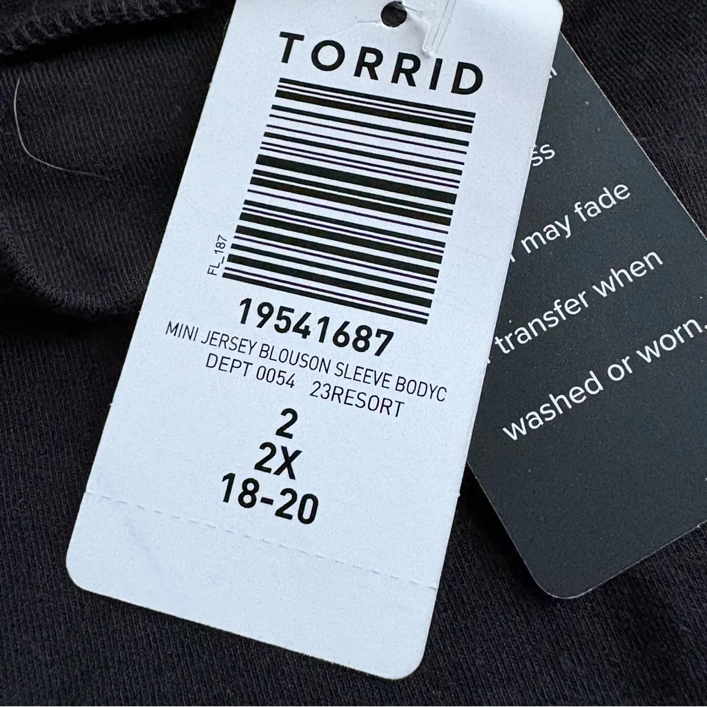 Torrid Black Mini Jersey Blouson Sleeve Dress - Image 3