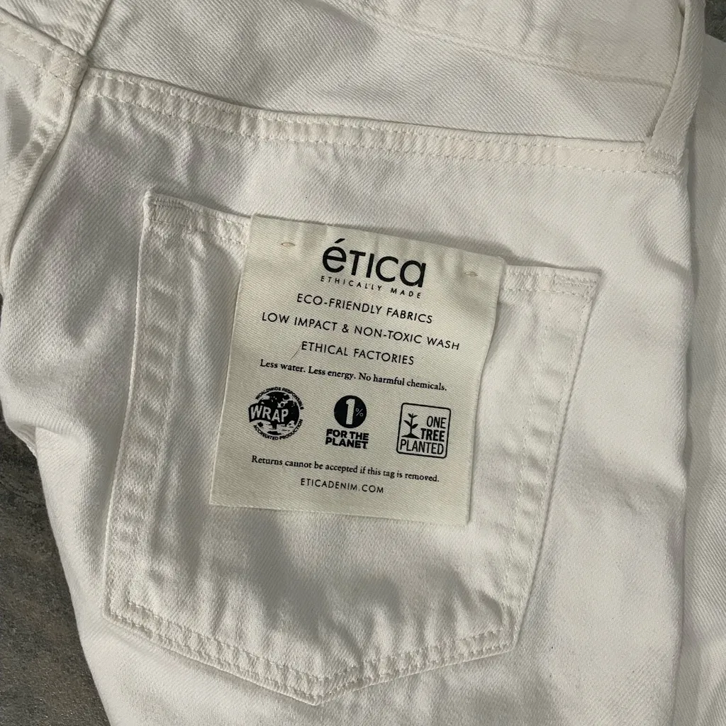 NWT Etica Tyler Vintage Straight Leg Denim Button Fly Jeans‎ Sz 32 $178 White - Image 7