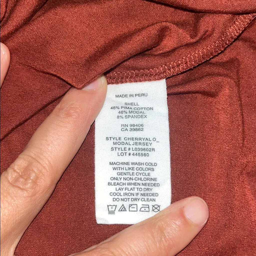 Theory Cherryal Modal‎ Jersey Short Sleeve Maxi Shirtdress Clay Large - Image 8