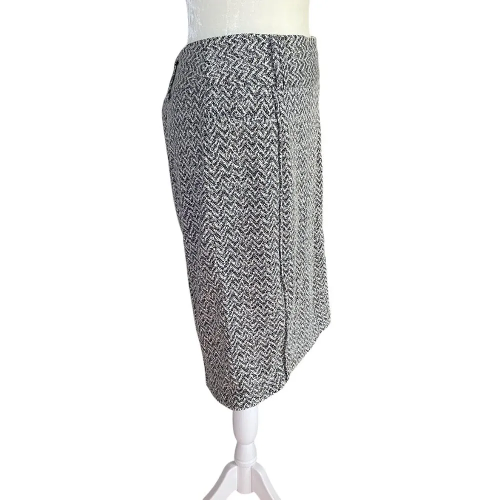 Carole Little black and white stretchy a-line zip skirt women's size 8 - Image 3