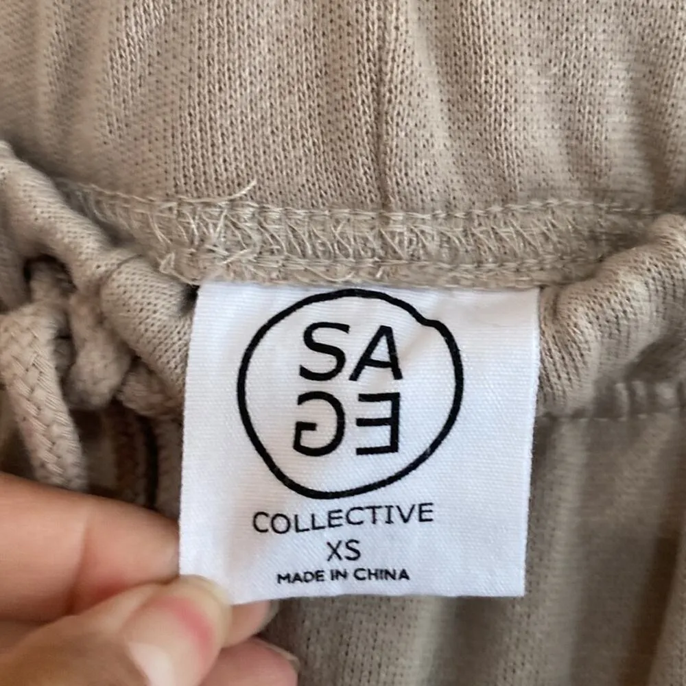 Sage Collective neutral casual comfy cozy basic joggers athleisure travel sz XS - Image 4