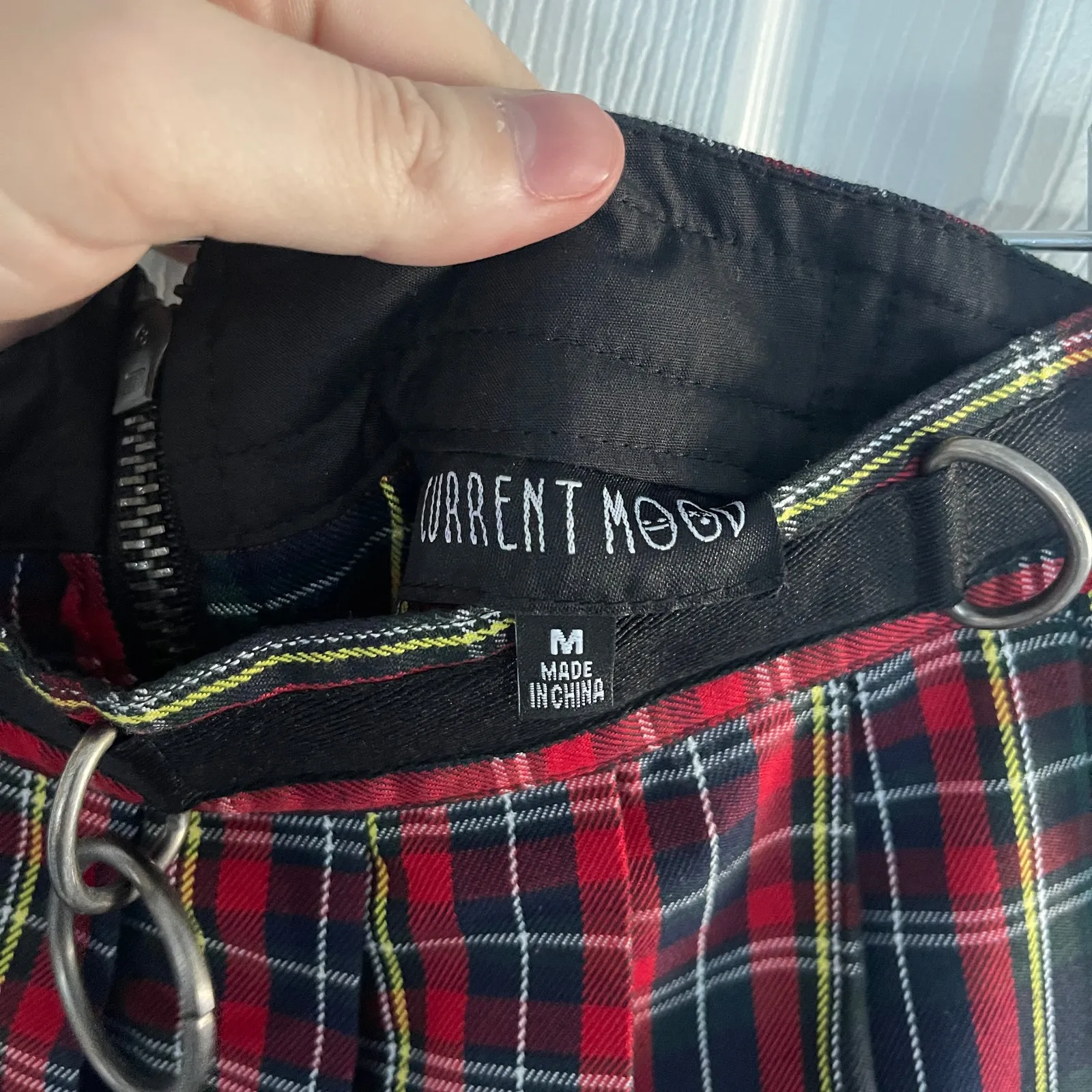 Current Mood Dolls Kill Crimson Dress Code Plaid Mini Skirt Red Size M - Image 7