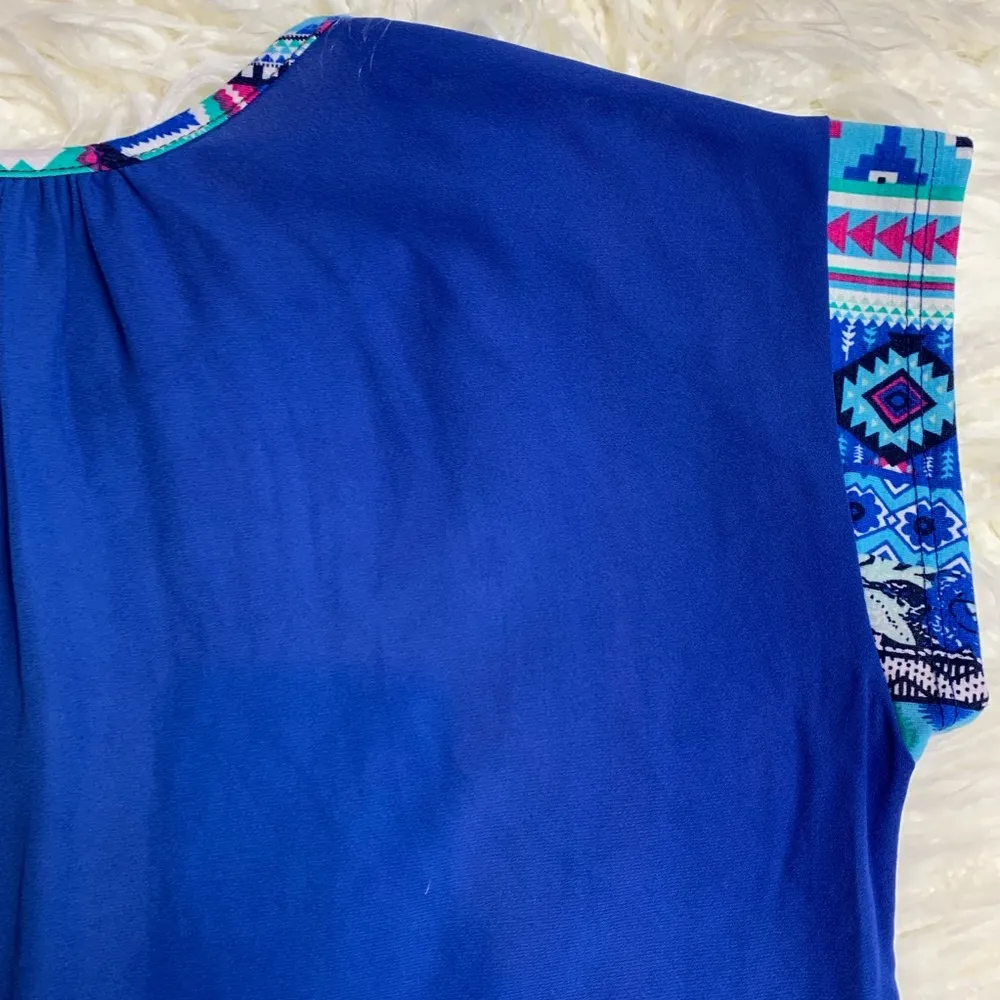 Papermoon for stitch fix Aztec blue blouse sz M - Image 8