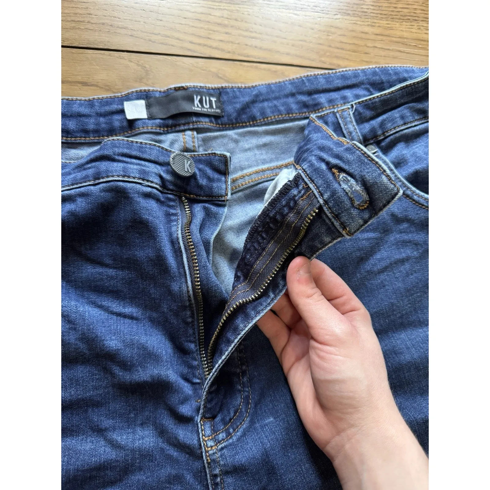 KUT from the Kloth Charlotte High Rise Fab Ab Culotte Jeans Size 24W Modern City - Image 6