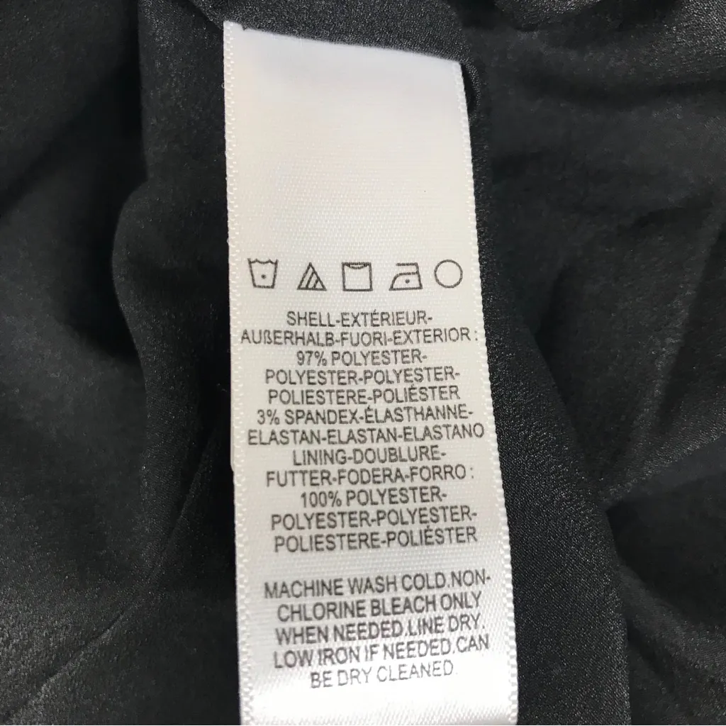 DRESS THE POPULATION TIffany Black One Shoulder Midi Dress Cocktail Party Medium - Image 14