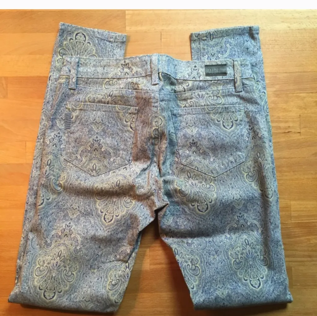 Paige Verdugo Ultra Skinny Jeans in Aruba Paisley sz 26 rise 8.5” inseam 30” - Image 8