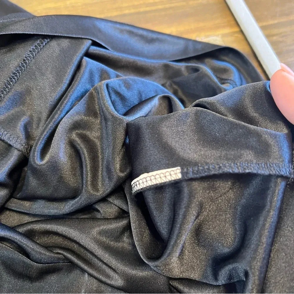 David Meister Sleeveless Front Knot Twist Dress Black Sheer Lined Work Cocktail - Image 5