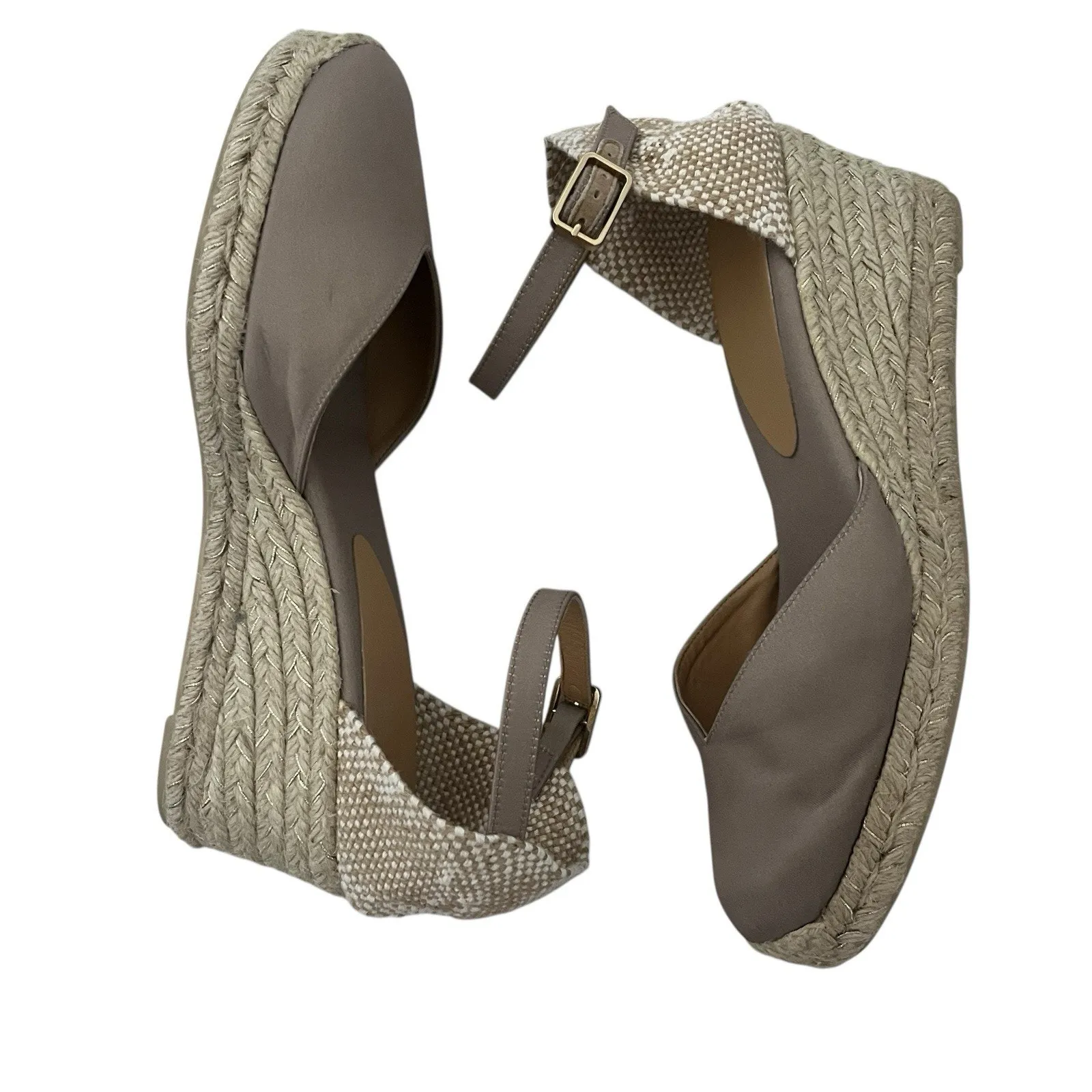 Castaner Chiarita espadrille satin with buckle nude tan Sz 41 Resort Wear Chic - Image 6