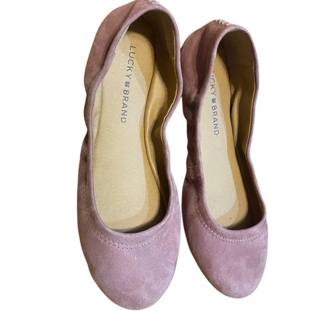 Lucky Brand Emmie ballet flat in a mauve or dusty pink suede material 6.5 - Image 2
