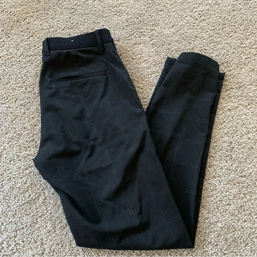 Zara Black Window Pane Check Patterned Dress Pants Size Small - Image 2