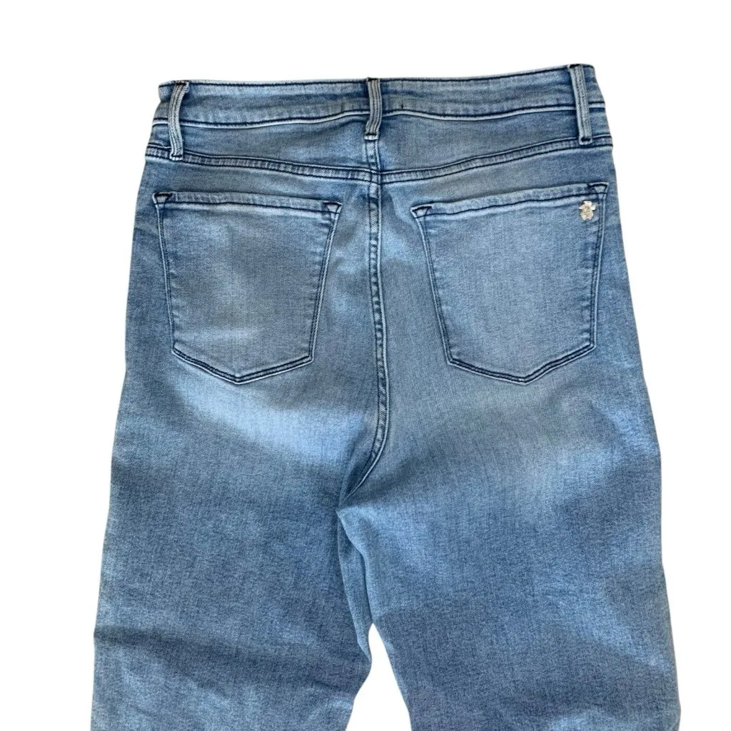 Black Orchid Marisa Relaxed Straight Jeans 30 High Rise Distressed Frayed Hem - Image 4