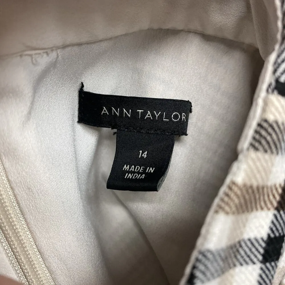 Ann Taylor Plaid Sheath Dress Women's Sz 14 Gingham Academia Career Party Office - Image 7