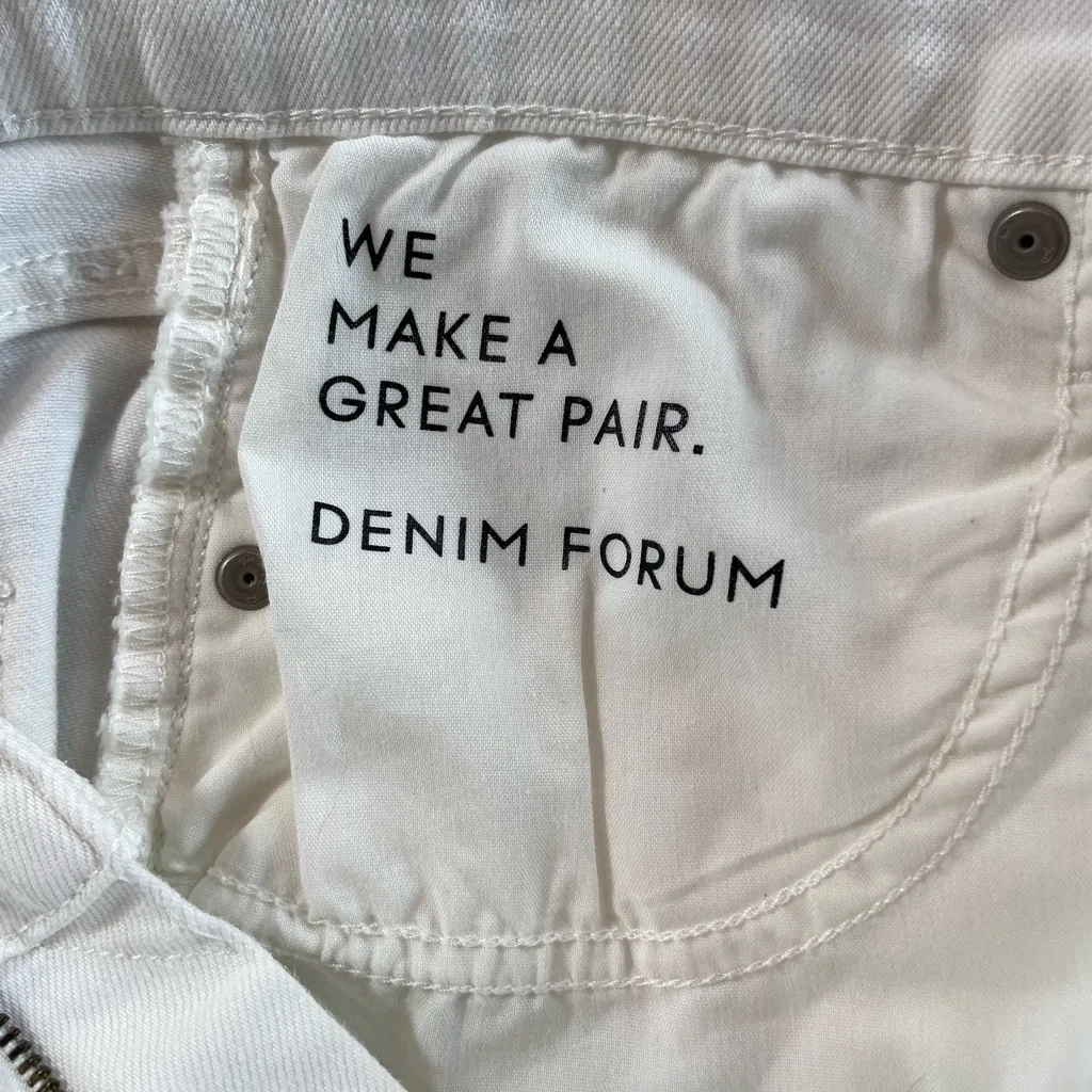 Aritzia Denim Forum Twiggy‎ White Jeans High Rise Flare Size 27L - Image 4