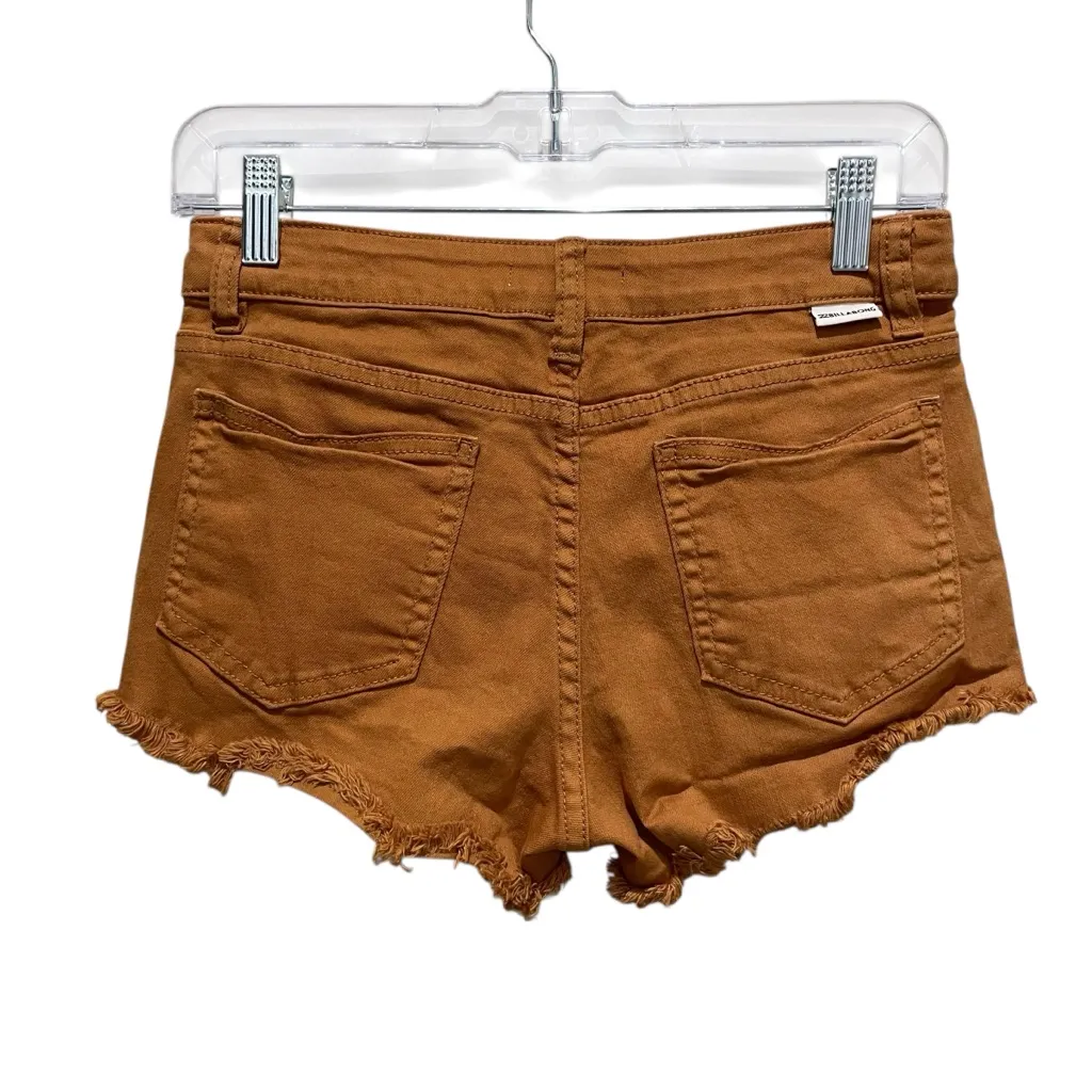 Billabong High Rise Distressed Button Fly Cutoff Shorts Brown Orange Women’s 25 - Image 6