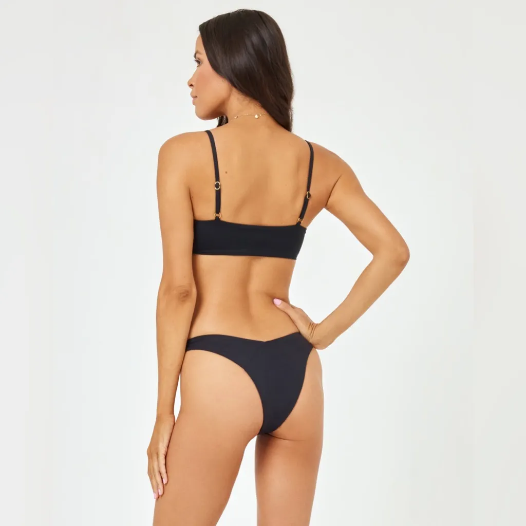 L*SPACE Low Tide Bikini Bottom, Tanga Cut, Size Large, $88 - Image 3