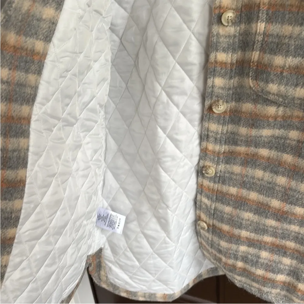 EUC Eddie Bauer Peninsula Shirt Jacket Butterscotch Plaid Medium Retail $159.00 - Image 13