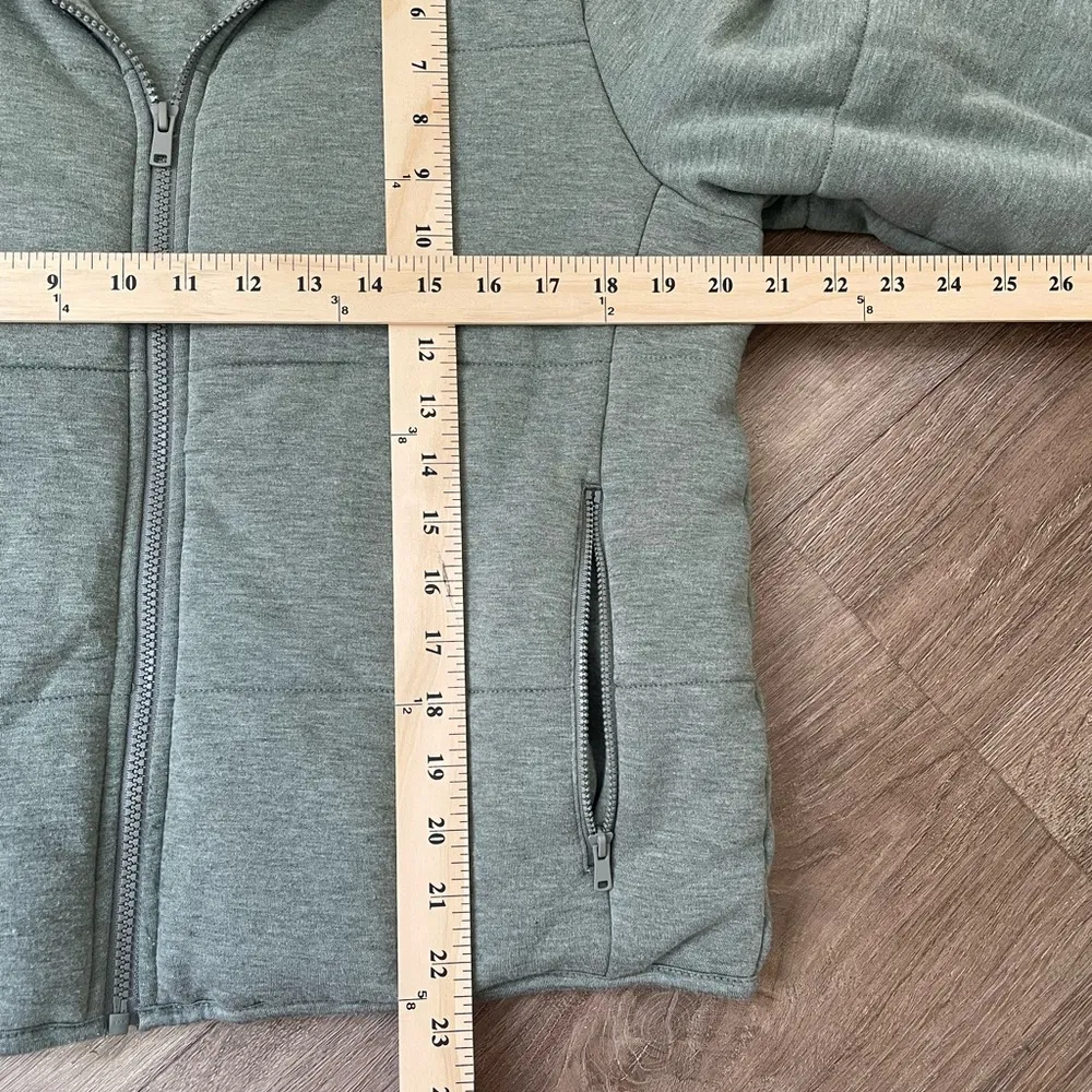 Three Dots Full Zip Quilted Jacket Light Sage Green Soft Women’s Size M - Image 5