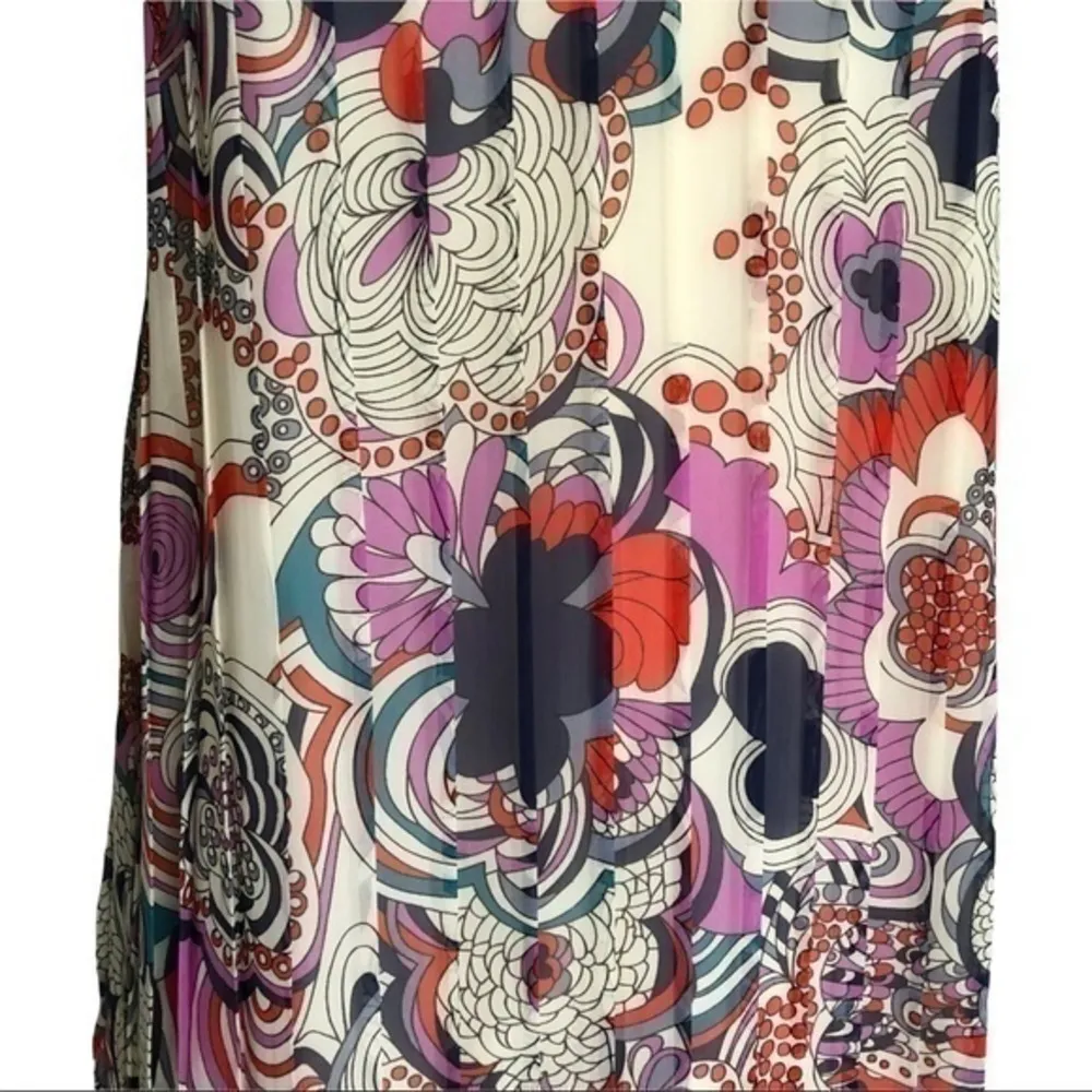 Liberty Of London Pleated Floral Halter Dress Size S Red - Image 7