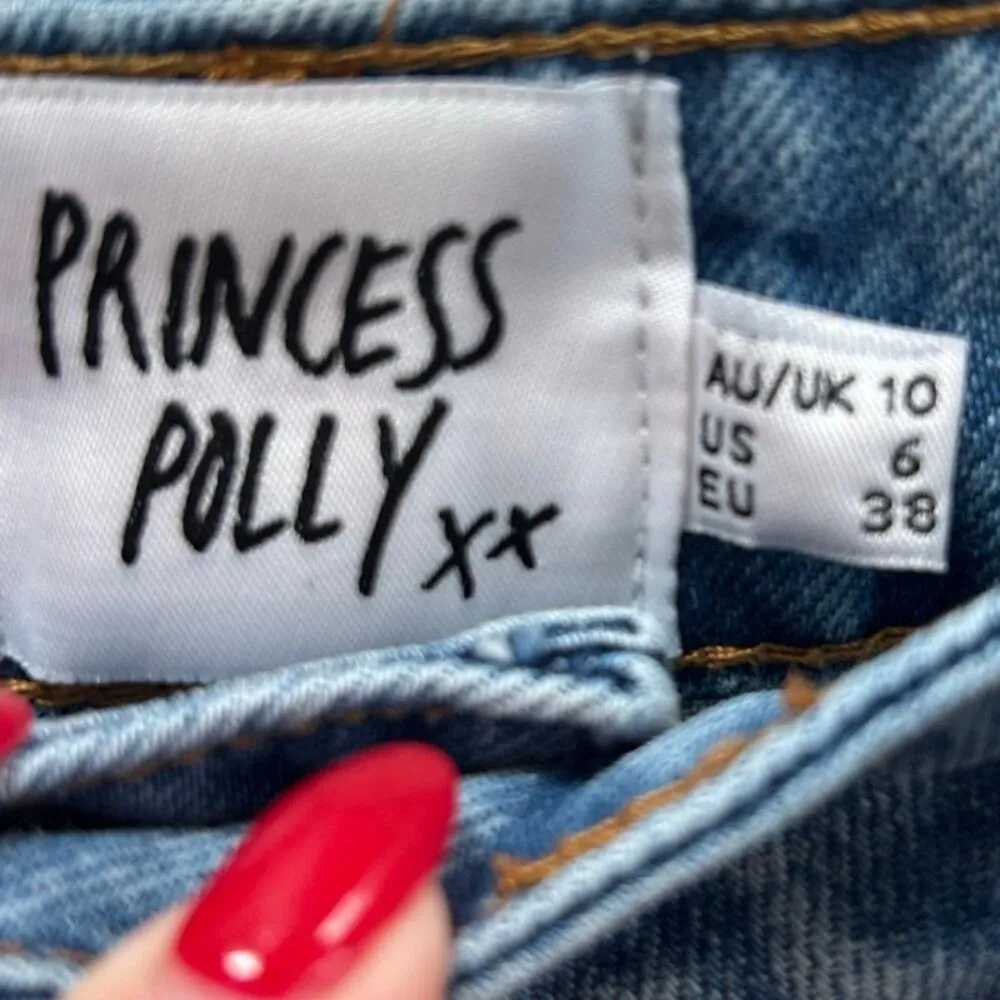 Princess Polly Distressed Denim Shorts size 6 - Image 7
