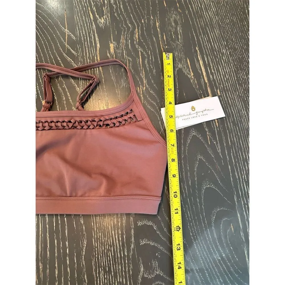 Spiritual Gangster Women's Pink Crochet Inset Sports Bra Size S - Image 4