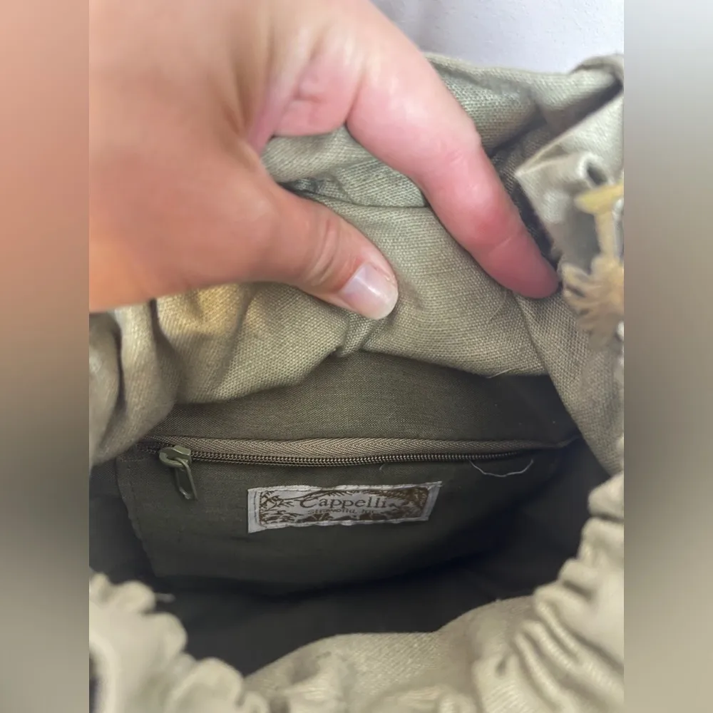 Cappelli Straworld STRAW Wooden Painted Beaded Tote Purse Shoulder Bag - Image 9