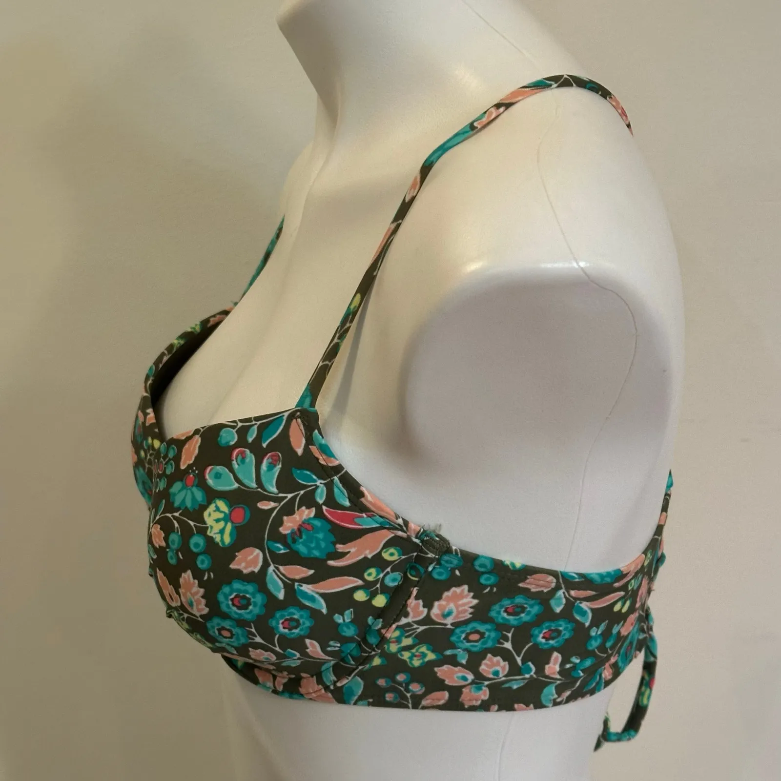 Aerie Bra Top Bikini Top sz 36B Green Floral Bikini Top - Image 2