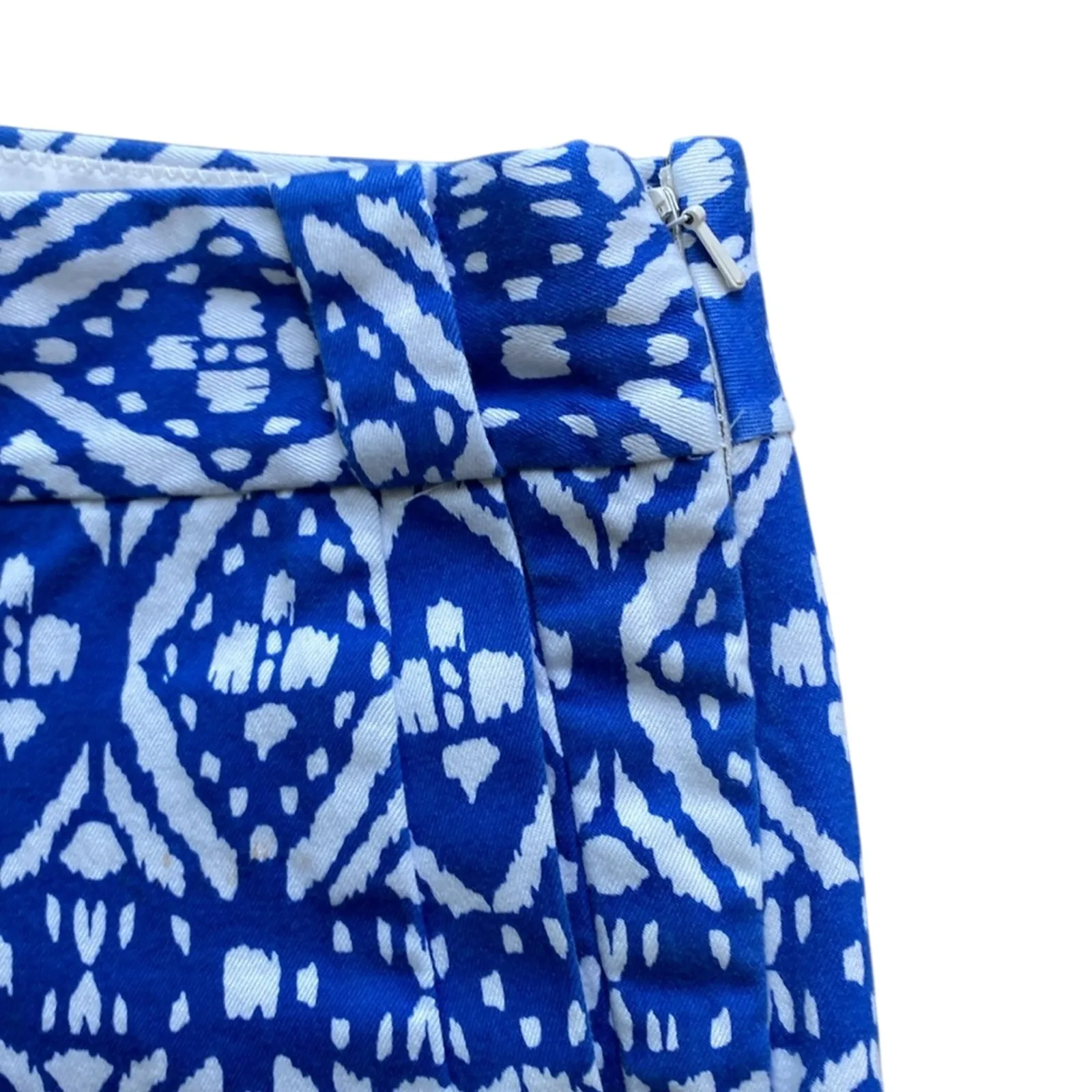 J. CREW Short Womens Sz 2 Blue Chino Aztec Southwestern Boho Festival Geometric - Image 3