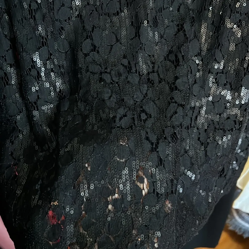 New Lane Bryant Lace Sequins Blouse Mini Dress in Black 20 - Image 5