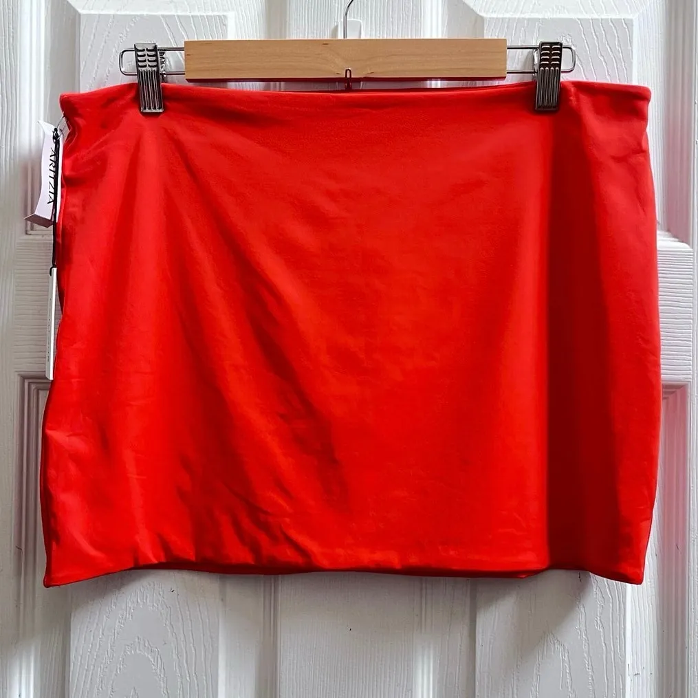 Aritzia Contour New Hot Cheeky Red Micro Tube Thong Skort Size Large Sexy - Image 7
