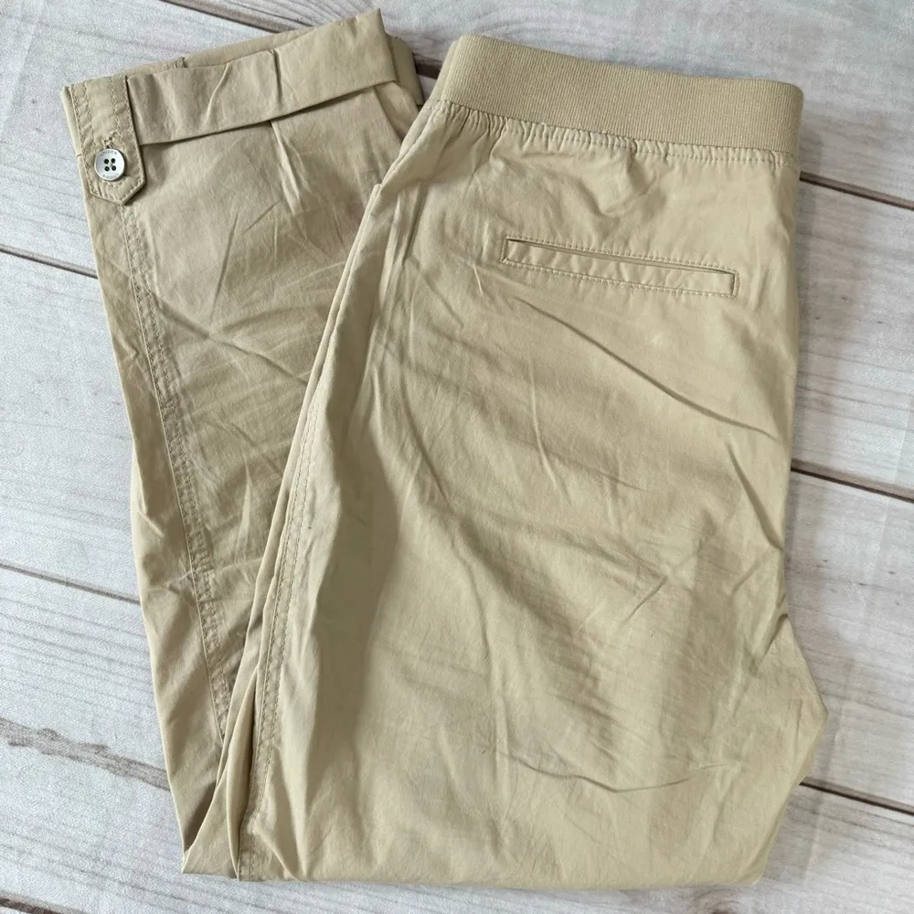 Chico’s Khaki Tan Lightweight Cotton Relaxed Fit Convertible Cropped Pants - Image 3