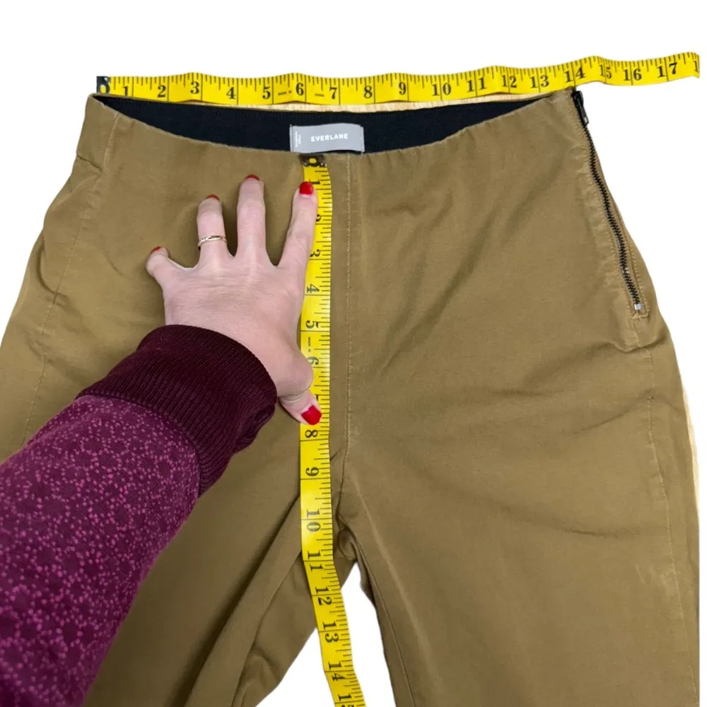 Everlane The Side-Zip Stretch Cotton Ankle Pants Khaki Trousers Office Job SZ 8 - Image 10