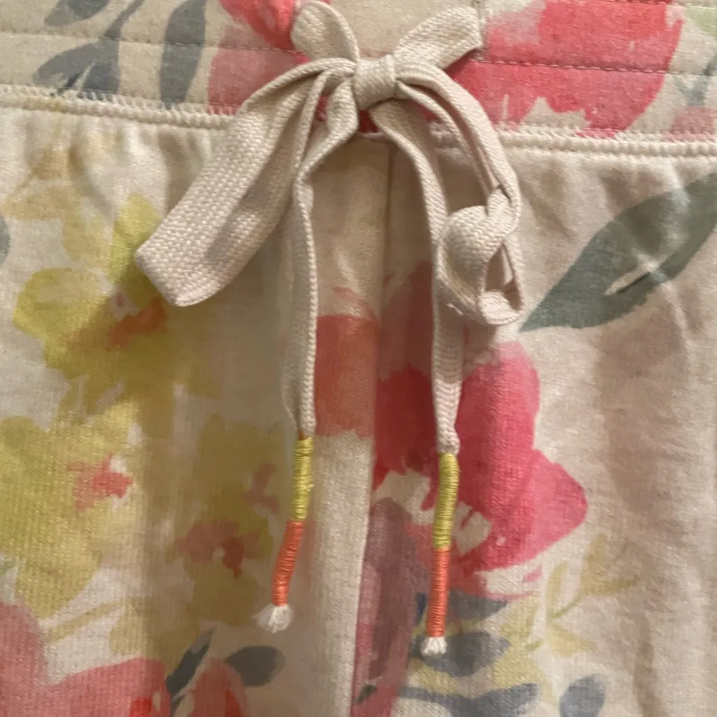 PJ Salvage Happy Blooms Lounge Shorts Oatmeal Floral Women’s Medium NWT NEW Pink - Image 3