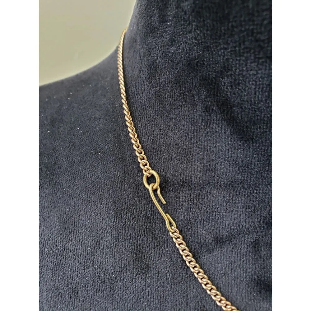 Womens Gold Tone White Red Enameled Arrow Tips Link Station Necklace /Hook & Eye - Image 5