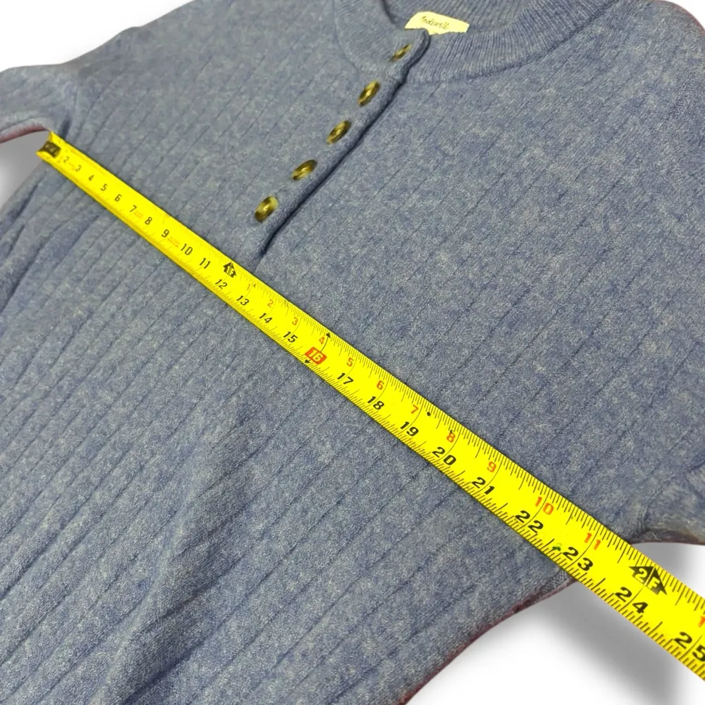 Madewell Bowden Henley Sweater in Heather Sky – Medium - Image 5