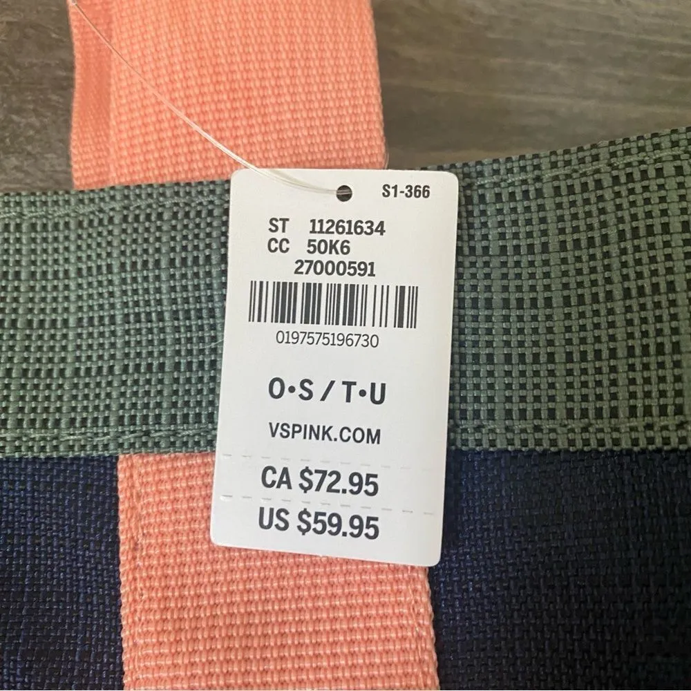 Victoria’s Secret PINK Weekender Tote Bag Zipper Pockets NEW Vacation - Image 4