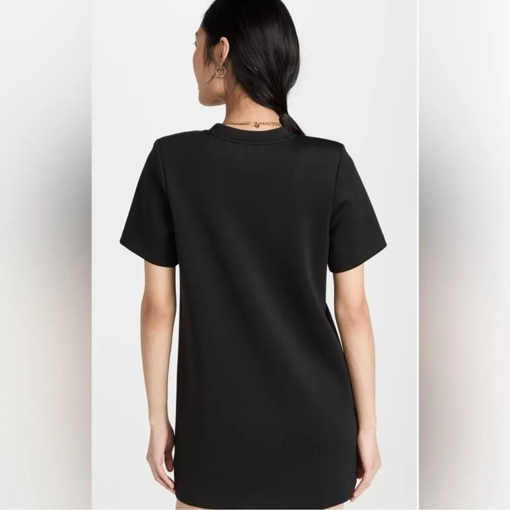 Good American Black Shift Dress Short Sleeve Padded Modern Simple Mini Sz 2 - Image 3