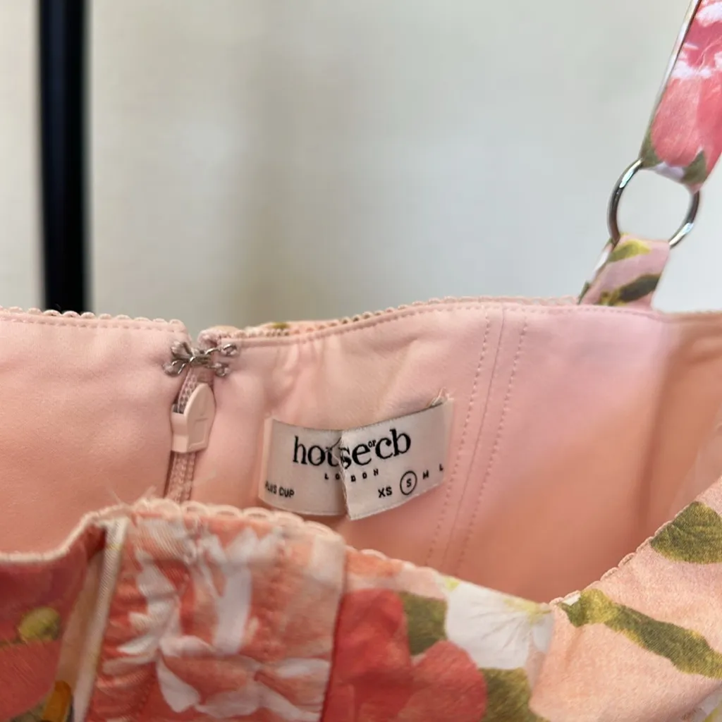 House of CB S D-DD Elia pink peony print cotton midi sundress‎  NWOT - Image 6