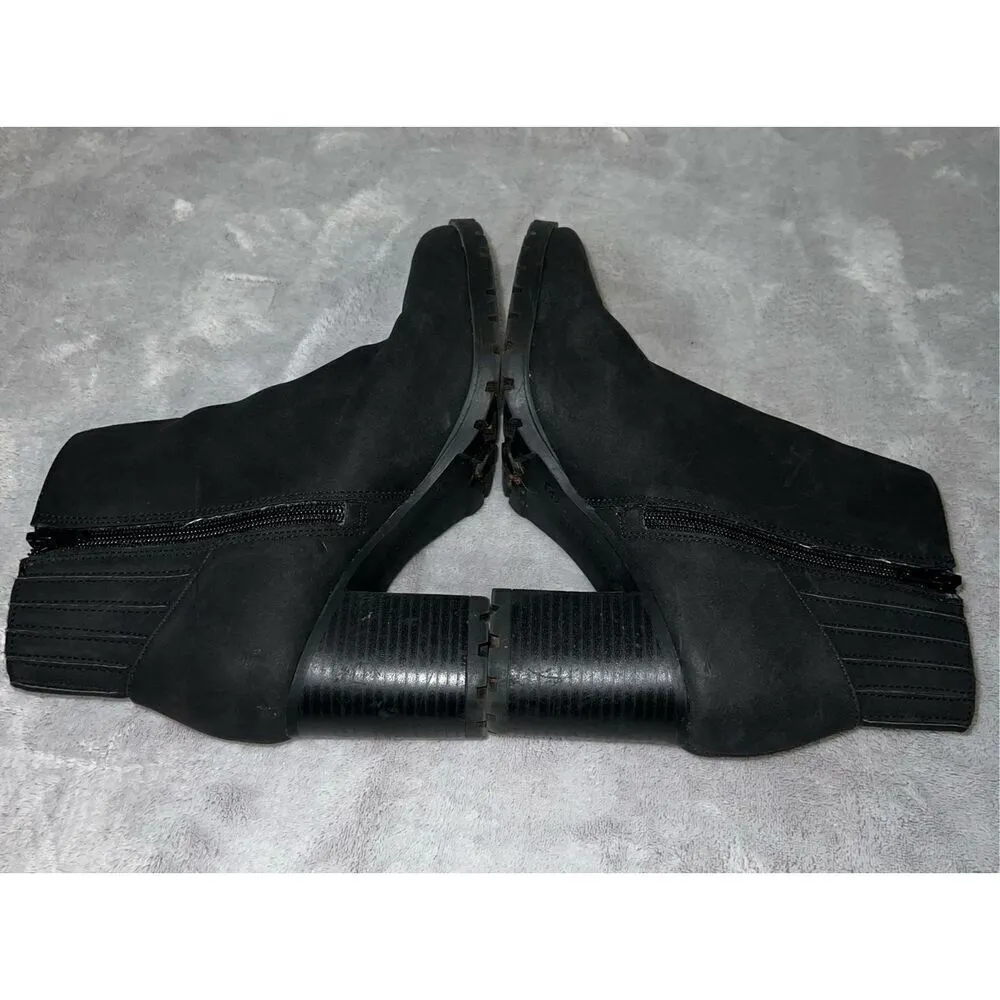 Women’s Zip Up Platform Faux Leather Black Heeled Ankle Bootie 9 - Image 4