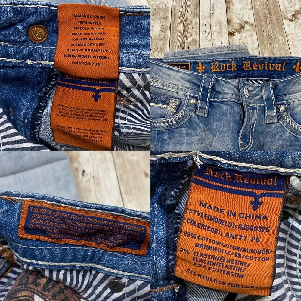 ROCK REVIVAL Anett Capri Embroidered Light Washed Flap Pocket Jeans Size 24 - Image 16