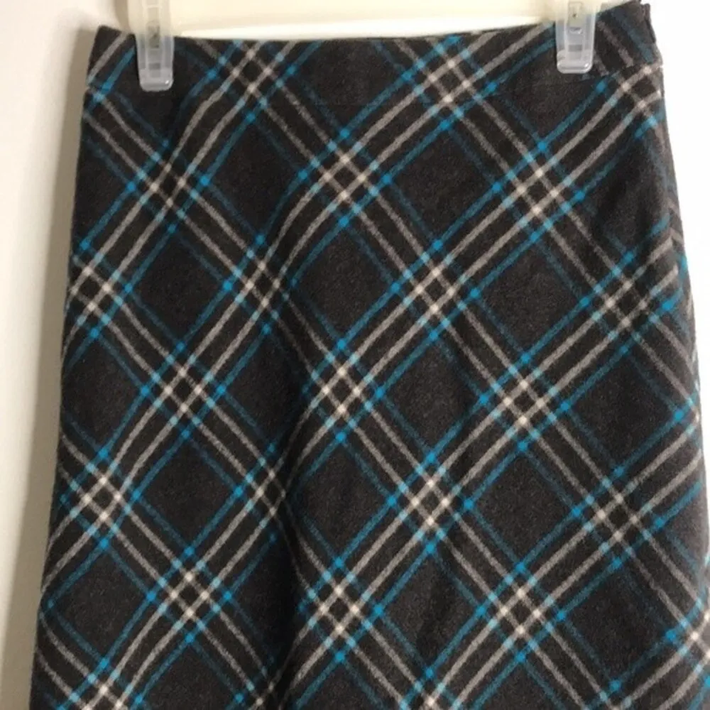 Vintage escada sport plaid wool midi skirt size 27 cute retro office - Image 2