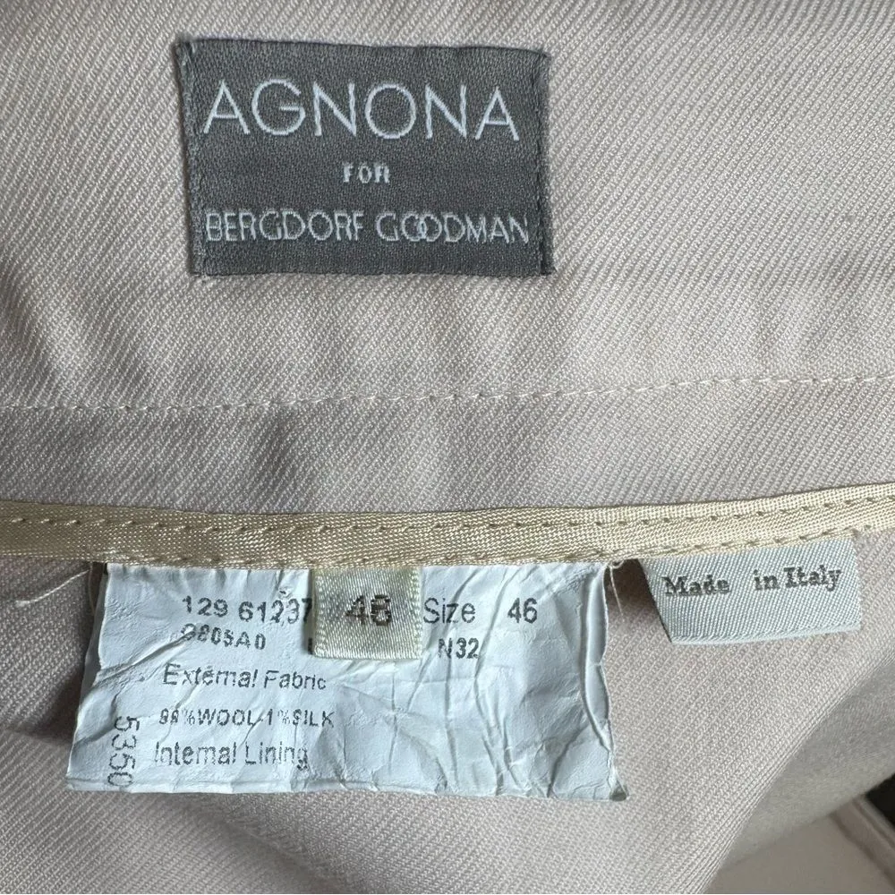 AGNONA for Bergdorf Goodman Wool and Silk blend stitch midi skirt size 46 US 10 - Image 5