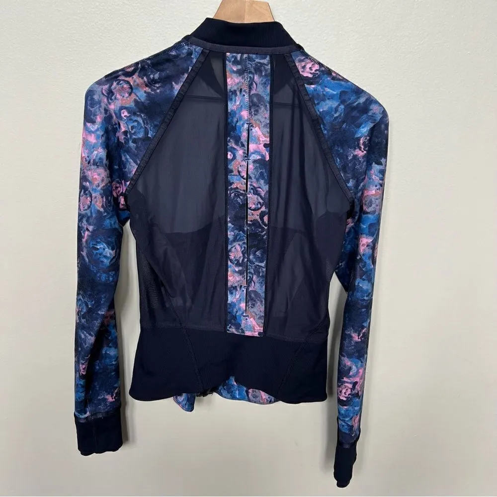 Lululemon If You’re Lucky Jacket in Moody Mirage Bark Berry Navy Floral Zip Up - Image 7