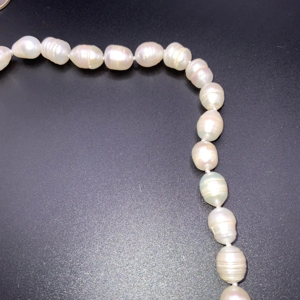 Baroque Japanese Pearl 12X14mm 18 Inches With Silver Rose Clasp Necklace Chocker - Image 9
