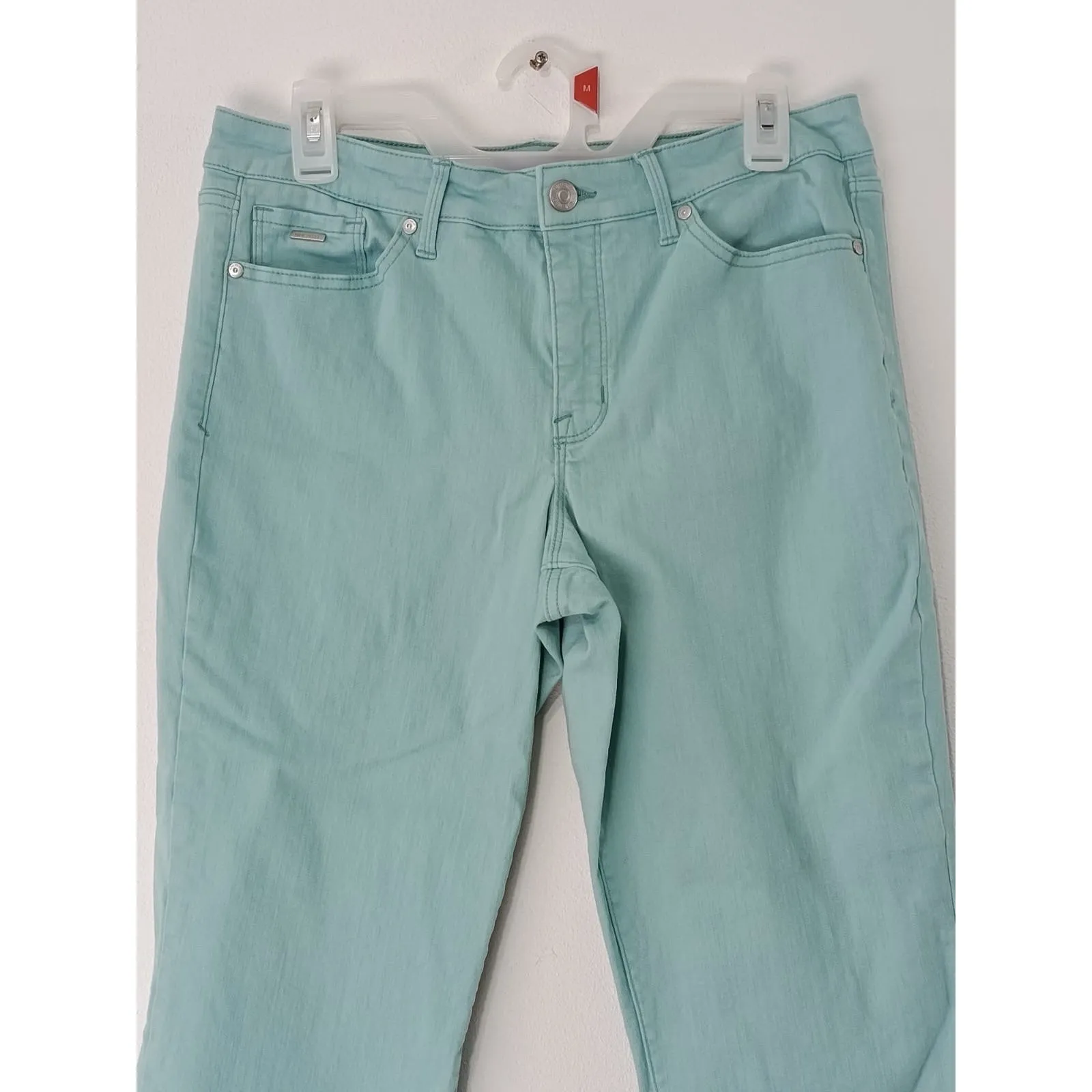 Nine West Women’s Chrystie Capri Jeans Cropped Jade Green Size 10 - Image 5