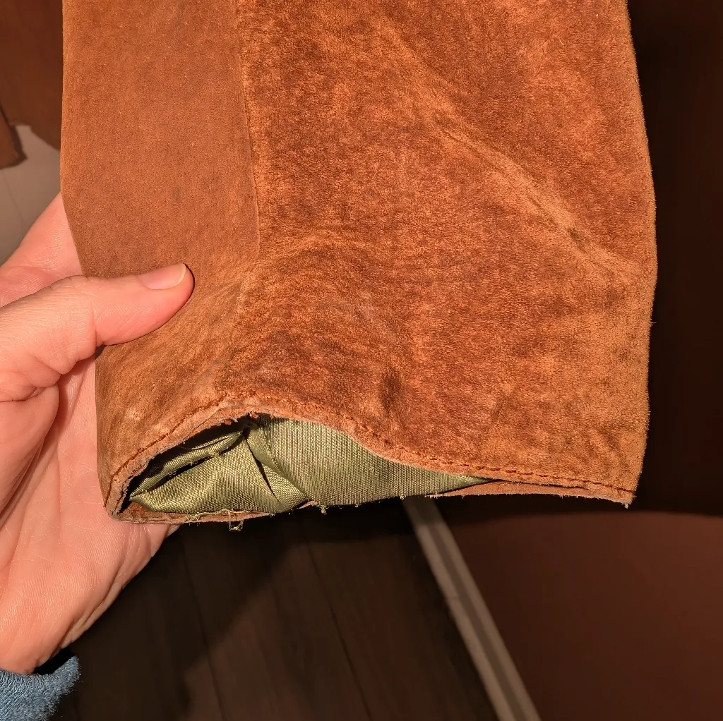 Vintage Wilson's Leather Maxima Jacket Women's Medium Brown/Green - Image 11