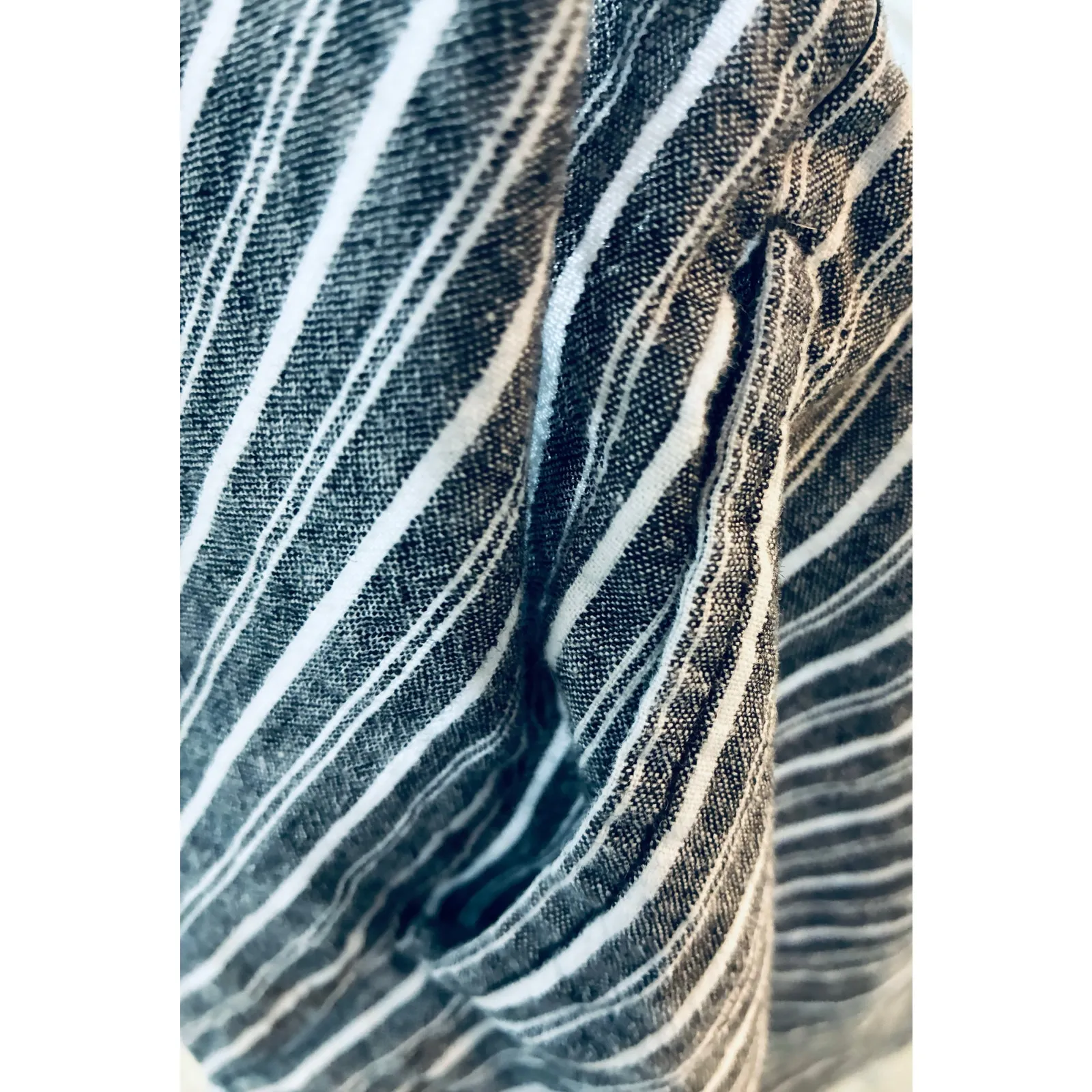 Terra & Sky High Waist Linen Shorts Pockets Striped 0X (14W) - Image 8