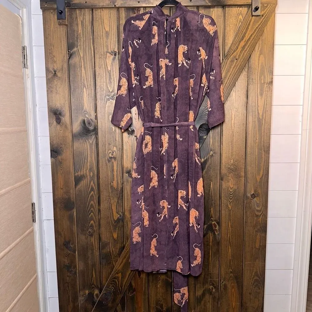 Eshakti Tiger Georgette Sash Tie Dress - Image 3