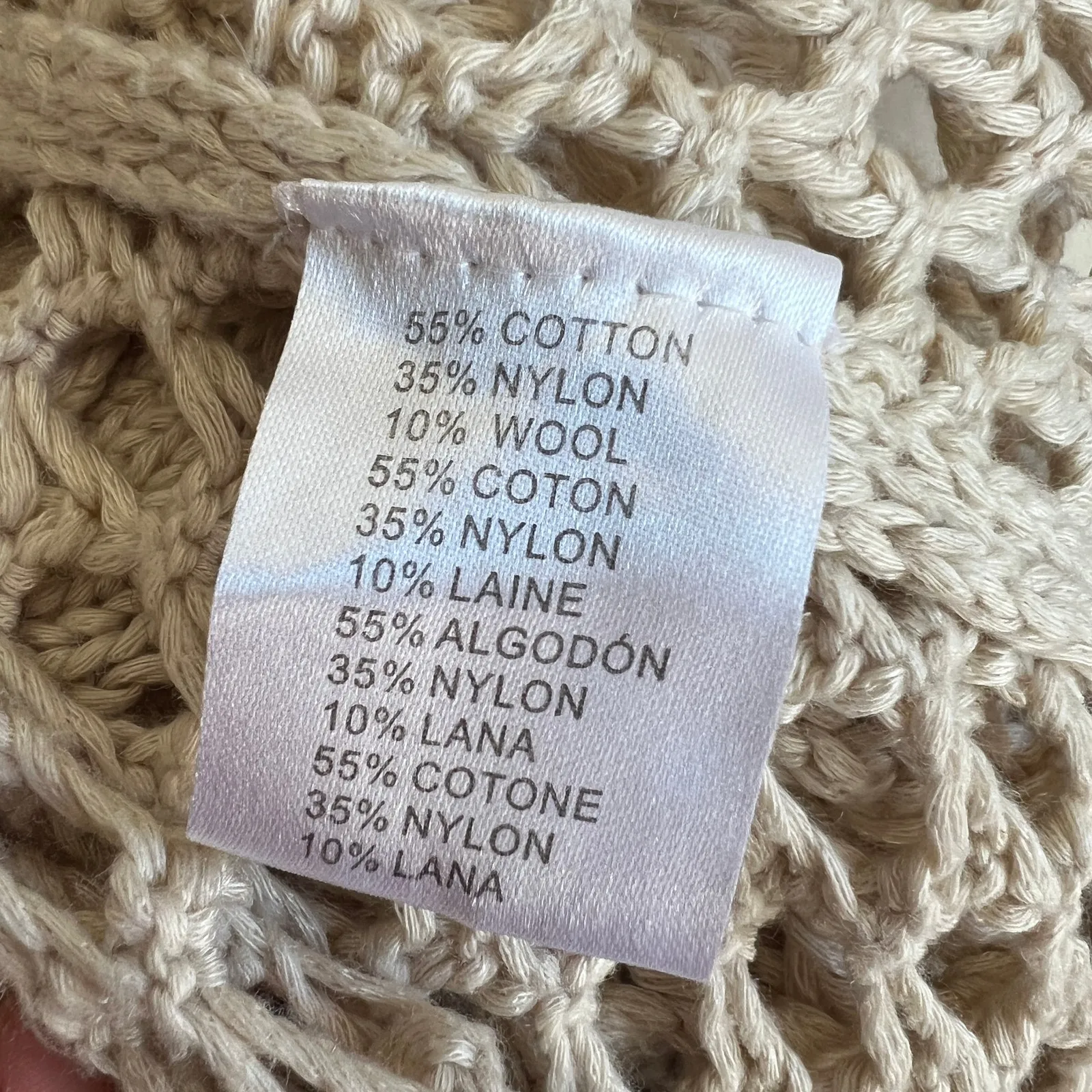 Cream Open Knit Crochet Cardigan Boho Bohemian‎ Fairycore Cottagecore Small - Image 4